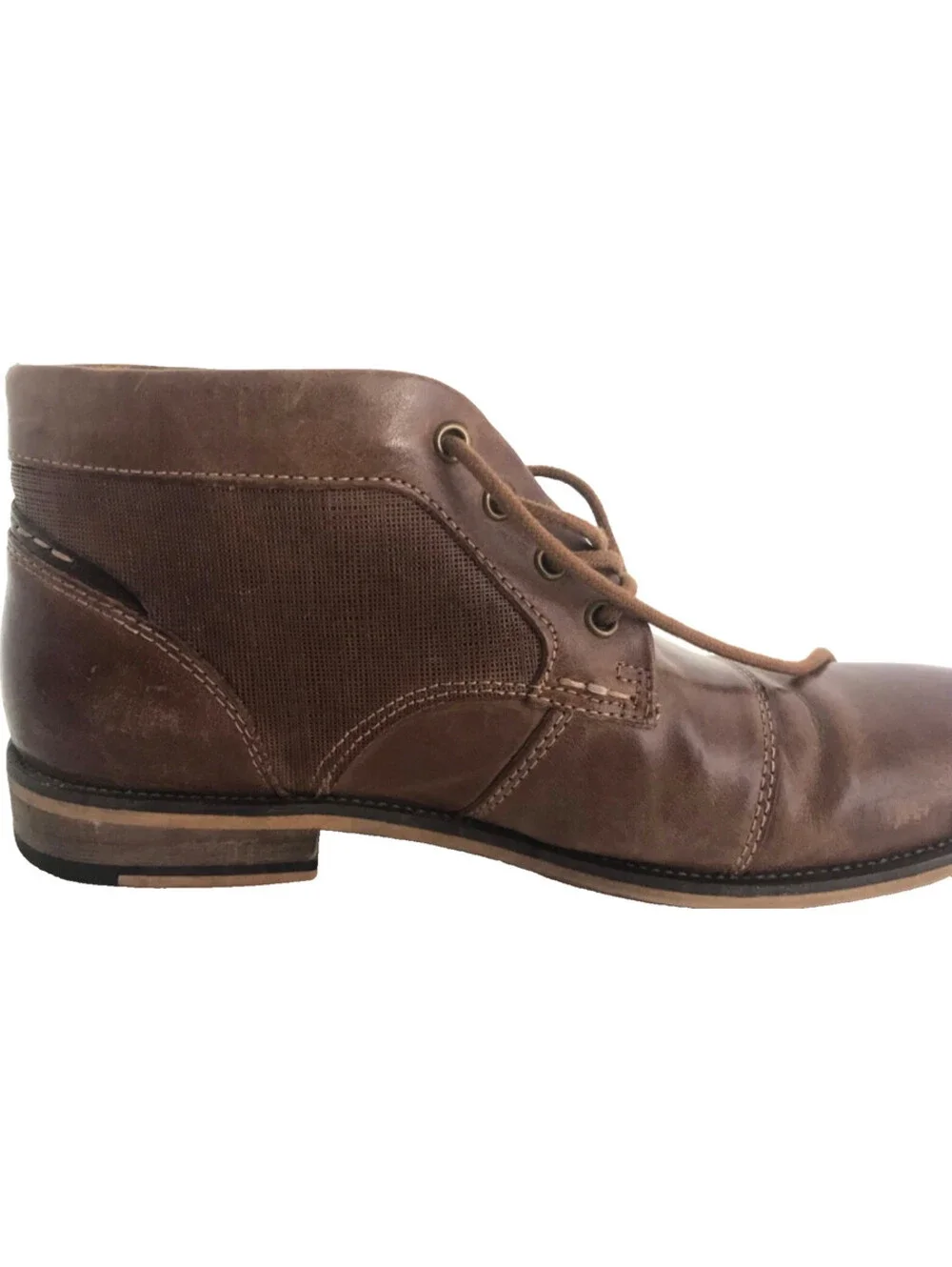 Steve Madden Mens P-Klatin Brown Leather Lace-Up Ankle P-Klatan Boots Size 9